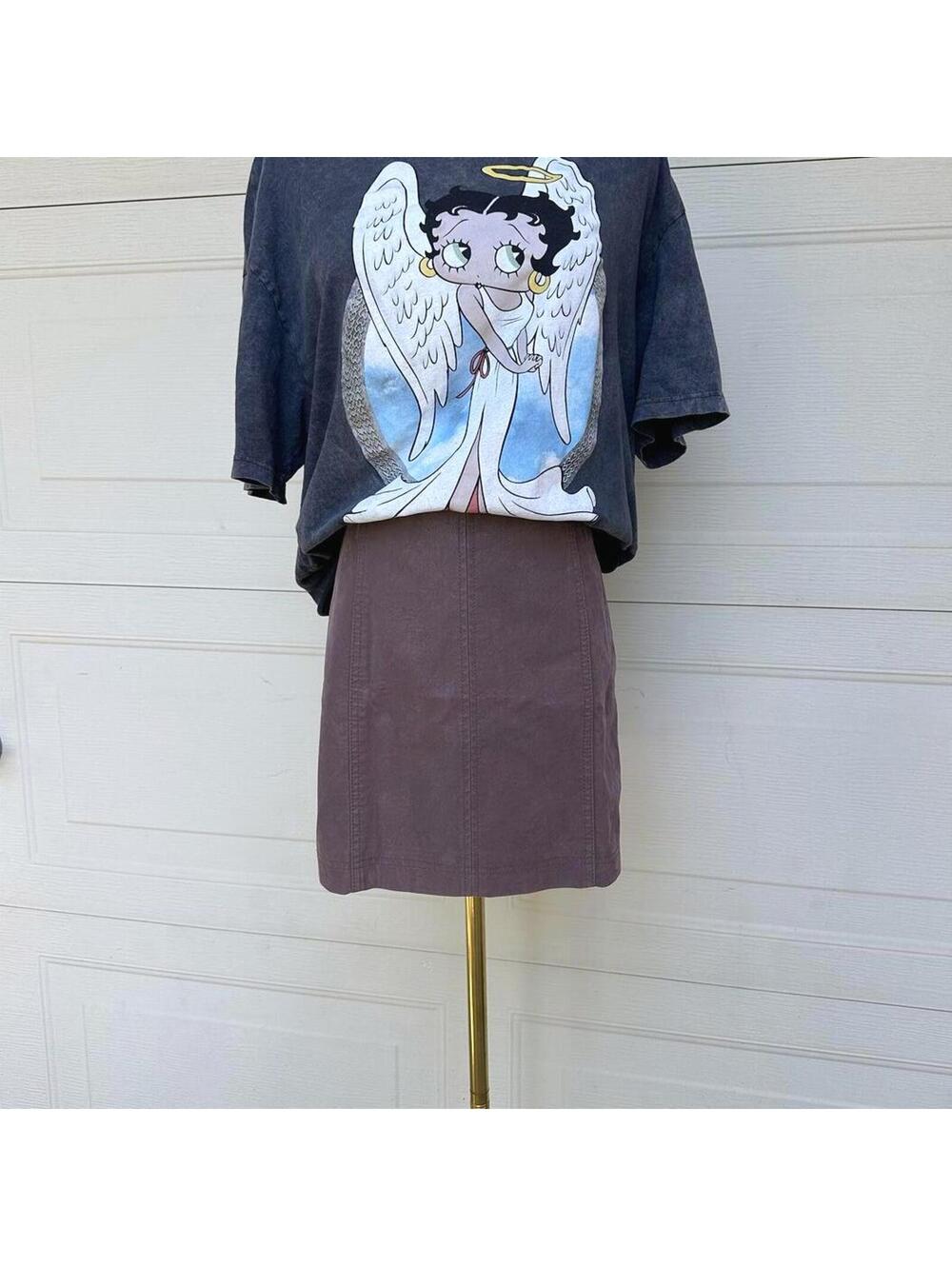 Free People Mauve Suede Mini Skirt w/ Back Zipper (0)
